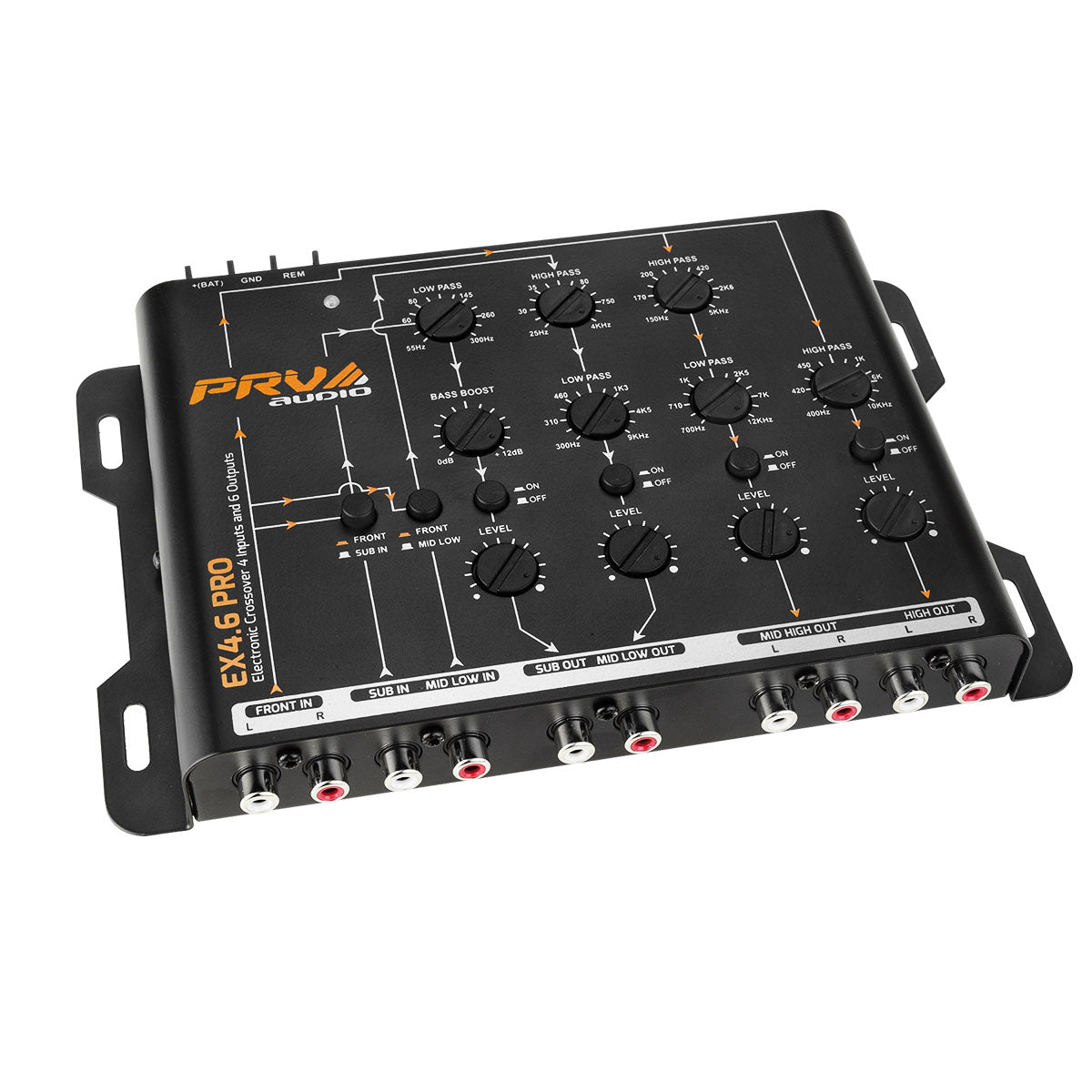 PRV Audio EX4.6 PRO Car Audio 4-Way Electronic Crossover