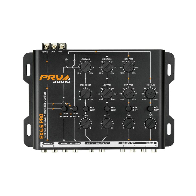 PRV Audio EX4.6 PRO Car Audio 4-Way Electronic Crossover